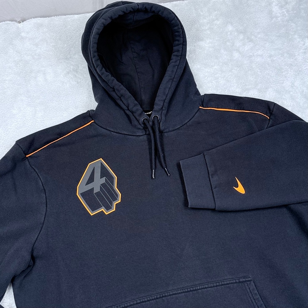 McLaren Lando Norris LN4 Hoodie Mens Large Black F1 Racing Graphic Pullover